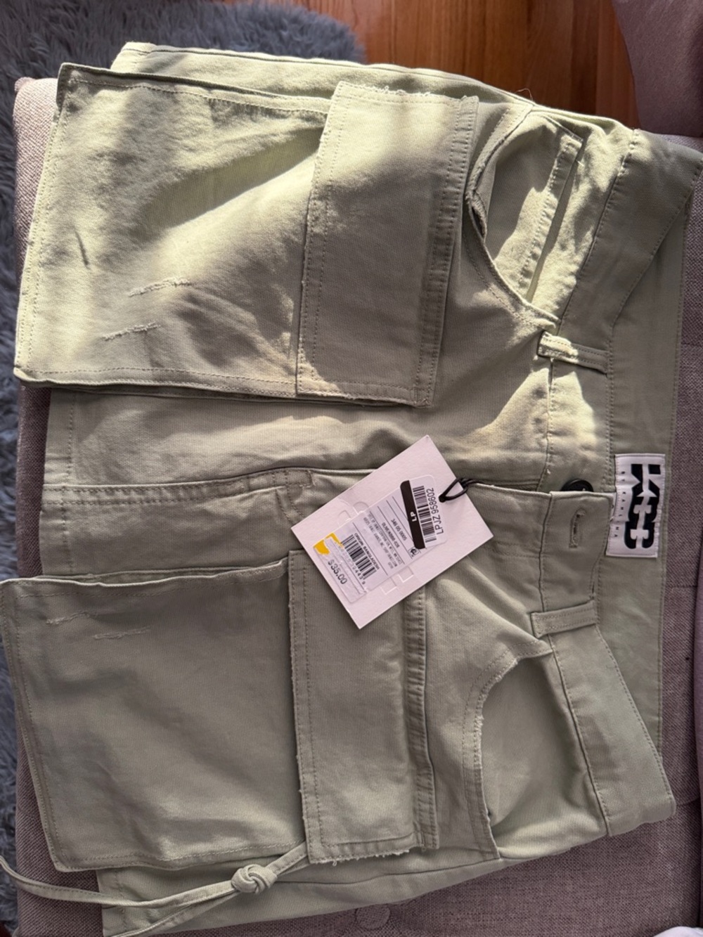 Caslon Olive Green Mini Skirt with Utility Pockets